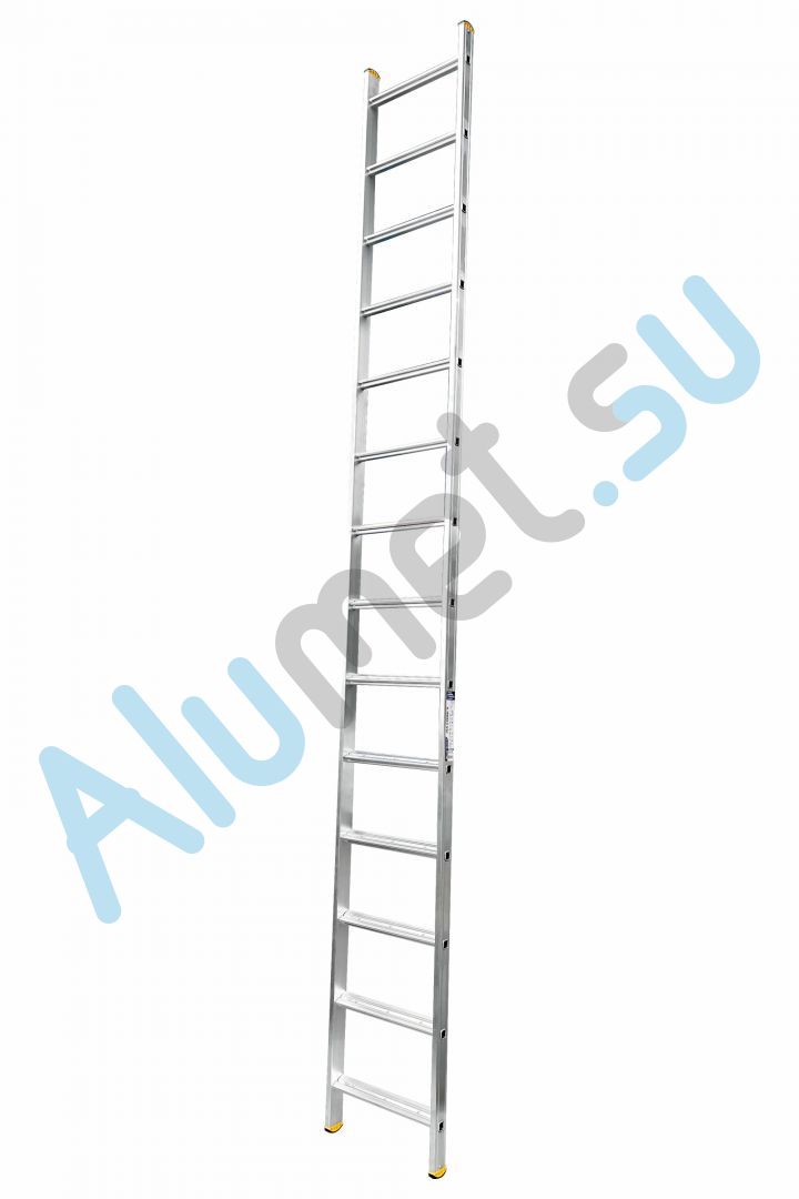 Лестница алюминиевая приставная с широкими ступенями 1х14 HK1 5114 односекционная профессиональная (Алюмет)