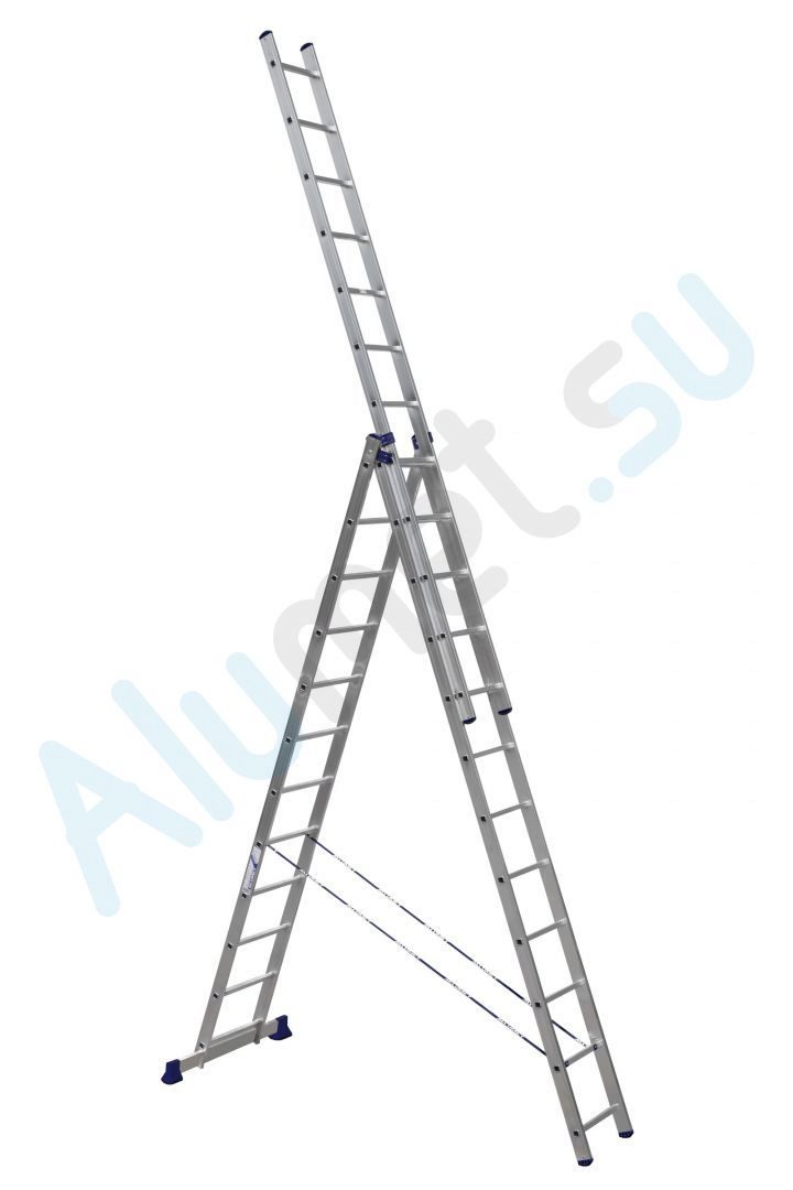 Лестница алюминиевая трехсекционная 3х12 6312 универсальная (Алюмет)_6312