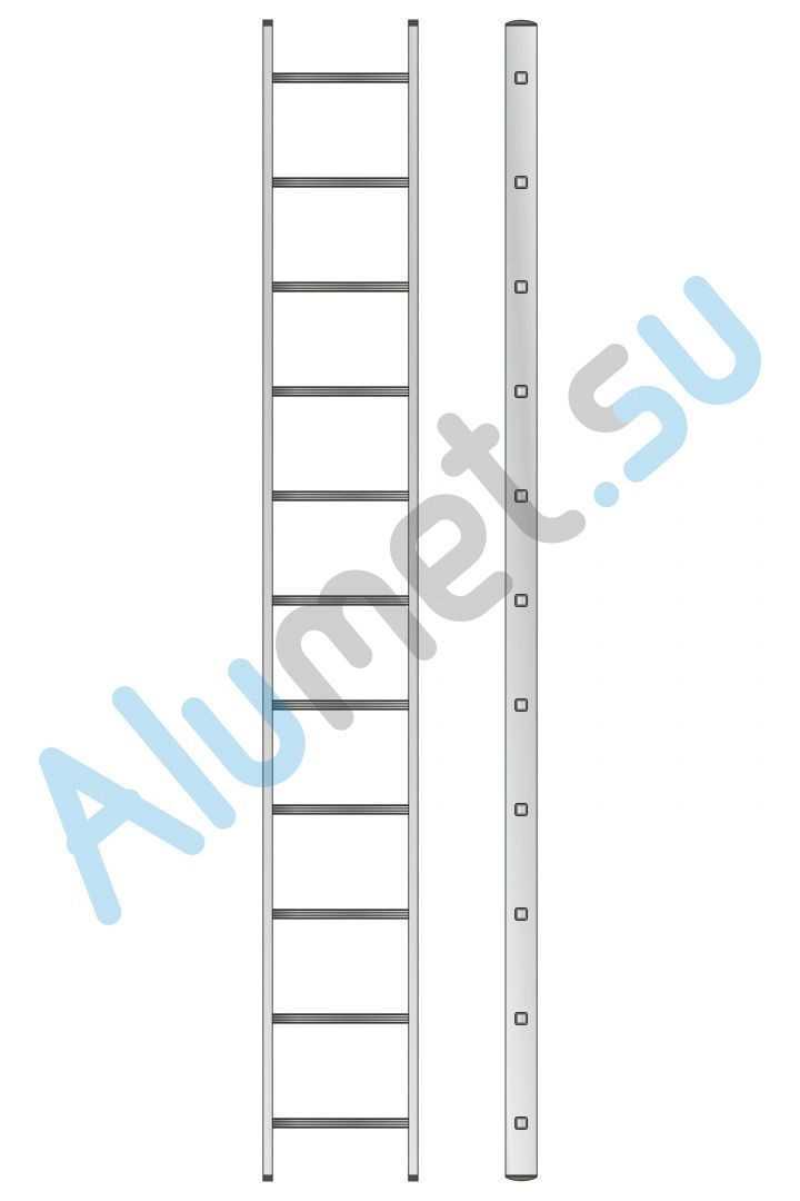 Лестница алюминиевая приставная 1х11 5111 односекционная (Алюмет)_5111