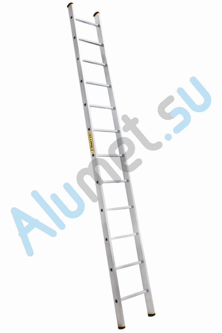 Лестница алюминиевая приставная 1х14 9114 односекционная профессиональная (Алюмет)_9114