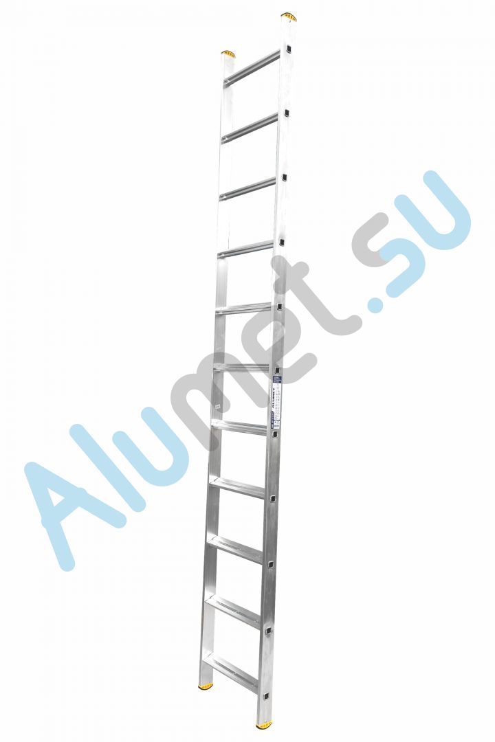 Лестница алюминиевая приставная с широкими ступенями 1х11 HK1 5111 односекционная профессиональная (Алюмет)