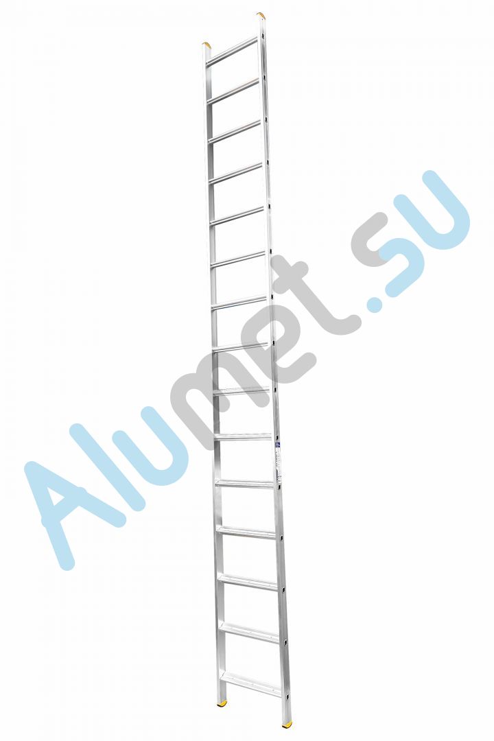 Лестница алюминиевая приставная с широкими ступенями 1х15 HK1 5115 односекционная профессиональная (Алюмет)