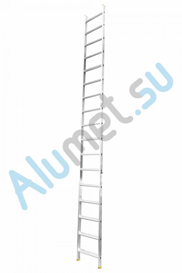Лестница алюминиевая приставная с широкими ступенями 1х17 HK1 5117 односекционная профессиональная (Алюмет)