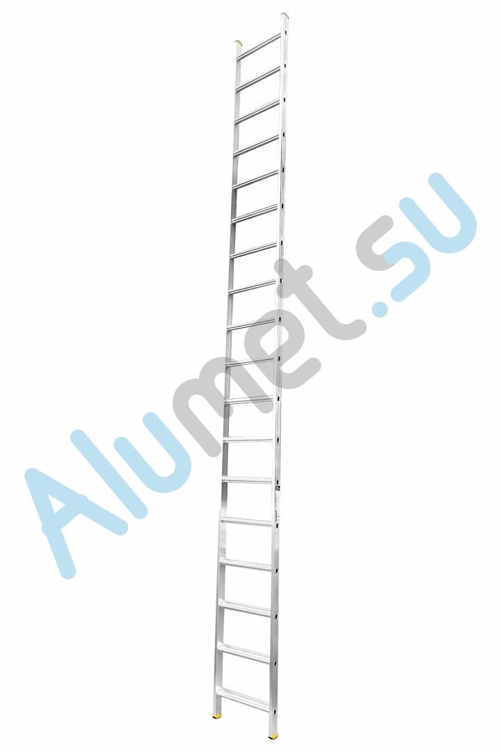 Лестница алюминиевая приставная с широкими ступенями 1х18 HK1 5118 односекционная профессиональная (Алюмет)