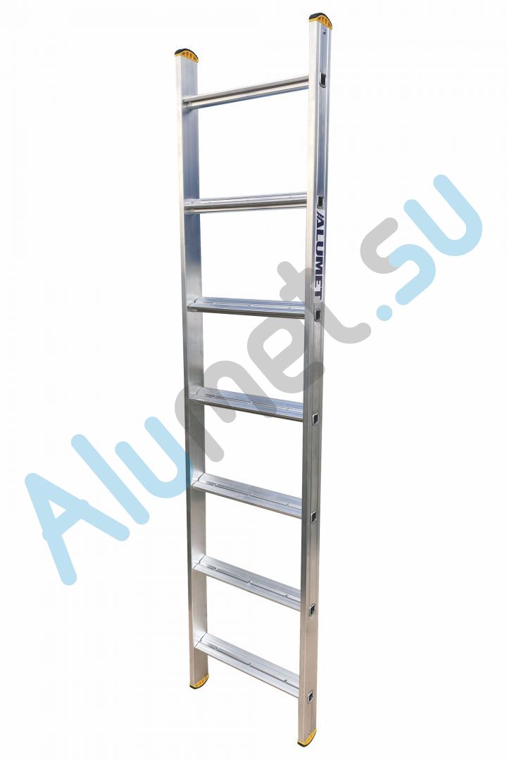 Лестница алюминиевая приставная с широкими ступенями 1х7 HK1 5107 односекционная профессиональная (Алюмет)