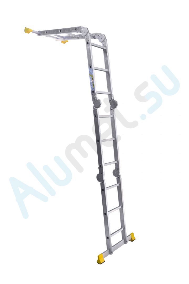 Лестница трансформер алюминиевая (шарнирная) 4х3 Т433 профессиональная (Алюмет)_T433