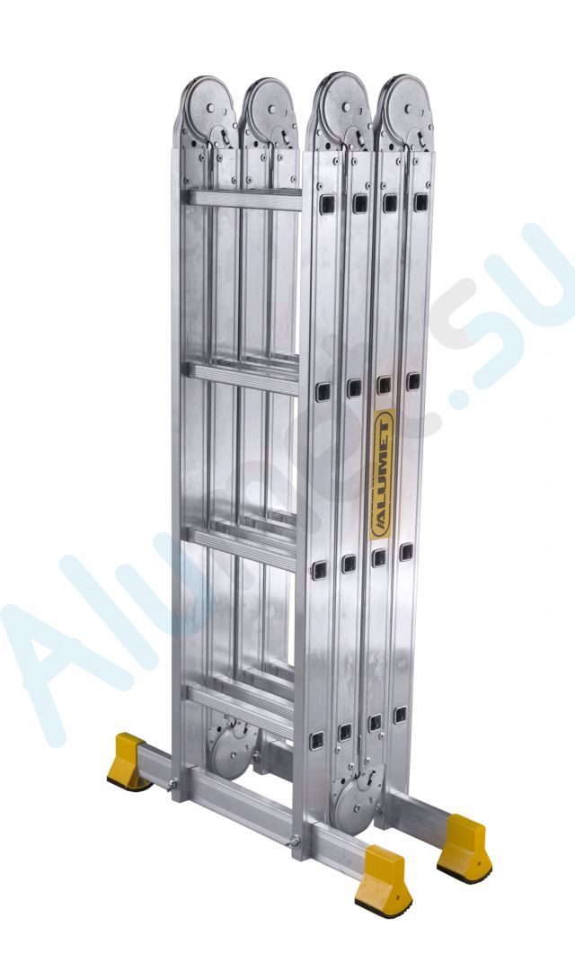 Лестница трансформер алюминиевая (шарнирная) 4х4 Т444 профессиональная (Алюмет)_T444