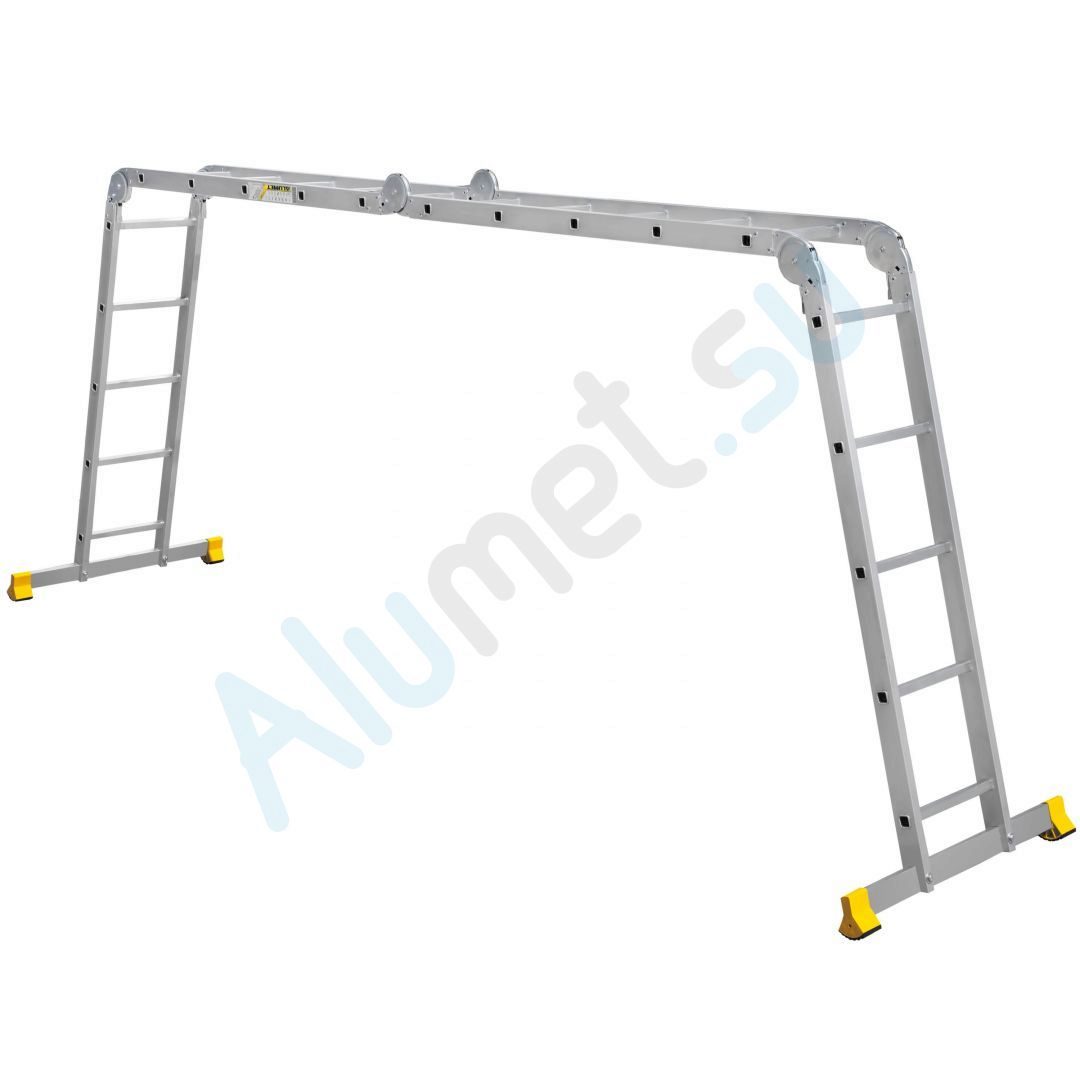 Лестница трансформер алюминиевая (шарнирная) 4х5 Т455 профессиональная (Алюмет)_T455